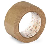 OFITURIA Cinta Adhesiva Ecológica de Papel Kraft color Marrón. Cinta de Carrocero para Embalaje, Enmarcar Cuadros o Sellar. Empaquetado Seguro y Resistente - (72 mm x 80 mts - Kraft, 1 Rollo)