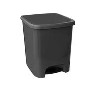 OFITURIA Cubo de Basura con Pedal Contenedor para Residuos de Polietileno Multiusos Capacidad 25 litros Color Gris Antracita