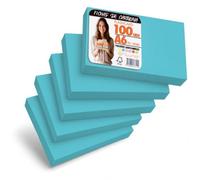 OFITURIA Flashcards A6 Bleu Clair Unies 100, Fiches Bristol