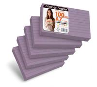 OFITURIA Flashcards A7 Lilas Lignées 100, Fiches Bristol