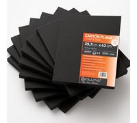 OFITURIA Panneau de Mousse Noir A3 Adhésif (29.7x42 cm) Pack 2 u, Plaque de Polystyrène Expansé Léger et Rigide, Foamboard Polyvalent Facile à Couper, Idéal pour Bricolage et Maquettes, 5 mm
