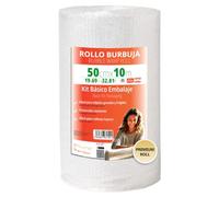 OFITURIA Papier Bulles Emballage 50cm x 10m - Kit de Base Rouleau Film Bulles Transparent pour Protection Colis - Papier Bulle Résistant Réutilisable Maison et Expéditions