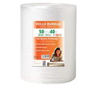 OFITURIA Papier Bulles Emballage 50cm x 40m - Kit de Base Rouleau Film Bulles Transparent pour Protection Colis - Papier Bulle Résistant Réutilisable Maison et Expéditions