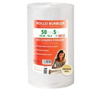 OFITURIA Papier Bulles Emballage 50cm x 5m - Kit de Base Rouleau Film Bulles Transparent pour Protection Colis - Papier Bulle Résistant Réutilisable Maison et Expéditions