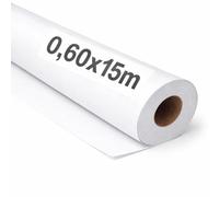 OFITURIA Papier Kraft Blanc - Rouleau 0,60x15m - 3 Rouleaux - Papier cadeau et d’emballage pour colis, DIY et déménagement; résistant, facile à couper, idéal pour loisirs créatifs