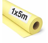 OFITURIA Papier Kraft Jaune pastel - Rouleau 1x5m - 3 Rouleaux - Papier cadeau et d’emballage pour colis, DIY et déménagement; résistant, facile à couper, idéal pour loisirs créatifs