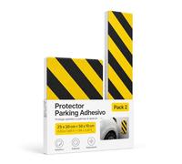 OFITURIA Protection Garage Adhésive Pack 2 25x20+50x10 cm Noir/Jaune, Protection Portière Voiture, Mousse Protection Garage, Protection Murale (Pack 2 unités, 25x20+50x10 cm, Noir/Jaune)