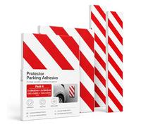 OFITURIA Protection Garage Adhésive Pack 4 25x20+50x10 cm Blanc/Rouge, Protection Portière Voiture, Mousse Protection Garage, Protection Murale (Pack 4 unités, 25x20+50x10 cm, Blanc/Rouge)