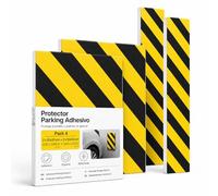 OFITURIA Protection Garage Adhésive Pack 4 25x20+50x10 cm Noir/Jaune, Protection Portière Voiture, Mousse Protection Garage, Protection Murale (Pack 4 unités, 25x20+50x10 cm, Noir/Jaune)