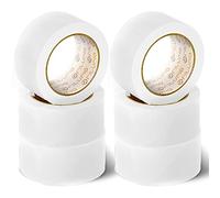 OFITURIA Ruban adhésif, couleur blanche, ruban pour emballer et organiser vos boîtes et envois, sceau de différentes couleurs vives 66 mt x 48 mm (6 unité - Blanc)