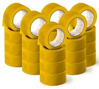 OFITURIA Ruban adhésif, couleur jaune, ruban pour emballer et organiser vos boîtes et envois, sceau de différentes couleurs vives 66 mt x 48 mm (24 unité - Jaune)