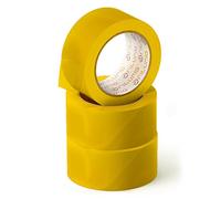 OFITURIA Ruban adhésif, couleur jaune, ruban pour emballer et organiser vos boîtes et envois, sceau de différentes couleurs vives 66 mt x 48 mm (3 unité - Jaune)