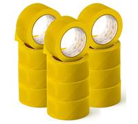 OFITURIA Ruban adhésif, couleur jaune, ruban pour emballer et organiser vos boîtes et envois, sceau de différentes couleurs vives 66 mt x 48 mm (12 unité - Jaune)
