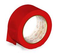 OFITURIA Ruban adhésif, couleur rouge, ruban pour emballer et organiser vos boîtes et envois, sceau de différentes couleurs vives 66 mt x 48 mm (1 unité - rouge)