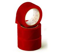 OFITURIA Ruban adhésif, couleur rouge, ruban pour emballer et organiser vos boîtes et envois, sceau de différentes couleurs vives 66 mt x 48 mm (3 unité - rouge)