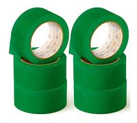 OFITURIA Ruban adhésif, couleur verte, ruban pour emballer et organiser vos boîtes et envois, sceau de différentes couleurs vives 66 mt x 48 mm (6 unité - vert)