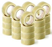 OFITURIA Ruban adhésif d'emballage transparent pour l'emballage de boîtes en carton d'expédition et de déménagement. Scellé pour emballage sûr et résistant (48mm x 120m - Transparent, 24 rouleaux)