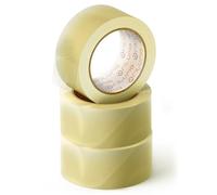 OFITURIA Ruban adhésif d'emballage transparent pour l'emballage de boîtes en carton d'expédition et de déménagement. Scellé pour emballage sûr et résistant (48mm x 120m - Transparent, 3 rouleaux)