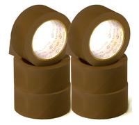 OFITURIA Ruban Adhésif, Ruban d'Emballage Idéal pour l'Emballage de Cartons de Déménagement, Expéditions et Déménagements, Pack de 6 Rouleaux de Ruban Marron, Bande Adhésive Résistante (Marron)