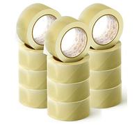 OFITURIA Ruban d'emballage transparent pour emballer des boîtes en carton pour l'expédition et le déménagement. Joint pour un emballage sûr et résistant (36mmx 60m - Transparente, 12 Rollos)
