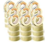 OFITURIA Ruban d'emballage transparent pour emballer des boîtes en carton pour l'expédition et le déménagement. Sceau pour un emballage sûr et résistant (36mmx 160m - Transparente, 36 Rollos)