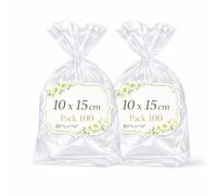 Ofituria Sachets Cellophane Transparents 10 x 15 cm, Sachet biscuit Transparent pour cookies et douceurs - Emballage alimentaire Transparent pour Boutique, Loisirs Créatifs, 2 Packs (200 Sacs)