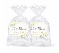 Ofituria Sachets Cellophane Transparents 12 x 18 cm, Sachet plastique Transparent pour kits cadeaux et douceurs - Sachets cadeaux pour Boutique, DIY, Événements, 2 Packs (200 Sacs)