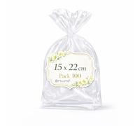 Ofituria Sachets Cellophane Transparents 15 x 22 cm, Sachet cadeau Transparent pour cosmétiques et coffrets - Emballage cadeau pour fêtes, Boutique et Événements, 1 Pack (100 Sacs)