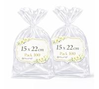 Ofituria Sachets Cellophane Transparents 15 x 22 cm, Sachet cadeau Transparent pour cosmétiques et coffrets - Emballage cadeau pour fêtes, Boutique et Événements, 2 Packs (200 Sacs)