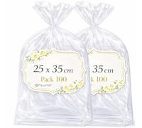 Ofituria Sachets Cellophane Transparents 25 x 35 cm, Grand Sachet Transparent pour vêtements et coffrets - Emballage Transparent pour Boutique, Loisirs Créatifs, 2 Packs (200 Sacs)