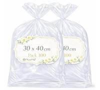 Ofituria Sachets Cellophane Transparents 30 x 40 cm, Grands Sachets Transparents pour 2-3 vêtements et kits - Emballage cadeau Transparent pour Boutique, 2 Packs (200 Sacs)