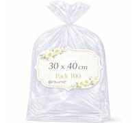 Ofituria Sachets Cellophane Transparents 30 x 40 cm, Grands Sachets Transparents pour 2-3 vêtements et kits - Emballage cadeau Transparent pour Boutique, 1 Pack (100 Sacs)