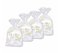 Ofituria Sachets Cellophane Transparents 5.5 x 30 cm Format long, Sachet Transparent pour bâtons, Bougies et chocolats - Emballage cadeau pour fêtes, Boutique et DIY, 4 Packs (400 Sacs)