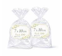 Ofituria Sachets Cellophane Transparents 7 x 10 cm, Sachet bonbon Transparent pour confiseries et cadeaux - Emballage dragées pour fêtes, Mariage et Communion, 2 Packs (200 Sacs)