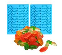 OFKPO 2 pcs Moules à Bonbons à Gummy, Moules à mouler en Mousse au Chocolat Fait Maison en Silicone et Compte-Gouttes, Forme en Worms
