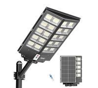 Ofuray Of-6000W Lampadaire Solaire Extérieur avec Détecteur de Mouvement | 6500K Projecteur LED Solaire Extérieur Puissante, IP67 Étanche Lampe Solaire avec Télécommande pour Rue, Cour, Garage