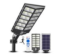 Ofuray Of-9800W Lampadaire Solaire Exterieur avec Détecteur de Mouvement & Télécommande, 6500k Projecteur LED Solaire Extérieur, Étanche IP67 Réverbère Lampe Solaire pour Jardin, Rue, Cour