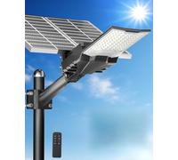 Ofuray OL-8200W Lampadaire Solaire Extérieur puissante, Haute Luminosité | 6500K Projecteur LED Solaire, IP67 Étanche Eclairage Lampe Solaire Exterieur pour Jardin, Cour, Garage