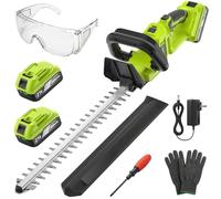 OGERY Taille-haie sans fil sans balais de 50,8 cm avec batterie 2 × 3,0 Ah, tondeuse électrique 21 V avec écran, contrôle à 2 vitesses, poignée rotative à 180°, double interrupteur de sécurité pour