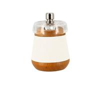Moulin à sel Bois de Hêtre 8.5 cm OGO effet cuir blanc