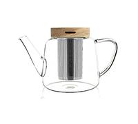 OGO LIVING - Théièe en verre 680ml - 7912102 - Idéal pour le thé et la tisane - théière en verre borosilicate et couvercle en bois d'acacia