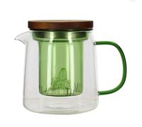 OGO LIVING - Theière laska 450ml en verre borosilicate avec anse et infuseur vert - 7912217