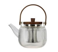 OGO LIVING - Théière mugi 900ml verre transparent avec anse et couvercle bois acacia - 7912208