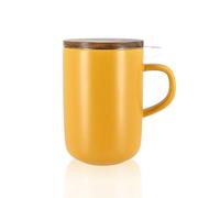 OGO Living – Tisanière Juliet – En grès avec infuseur 475 ml, couvercle en bois d'acacia, jaune