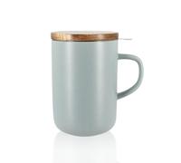 JULIET Infuseur à Thé / Tisanière en grès Perle 475 ml OGO avec couvercle bois