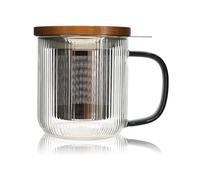 Tisanière En Verre 300 Ml Gris Fumé Et Couvercle Bois Acacia Ogo Living