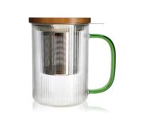 OGO Living Tisanière Karl 450 ml en verre Borosilicate Anse Jade résistant