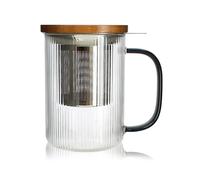 Tisanière En Verre 475ml Gris Fumé Et Couvercle Bois Acacia - Ogo Living