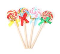 Ogquaton - Lot de 4 stylos à bille fantaisie sucette - Cadeau étudiant - Fournitures scolaires - Portable et utile