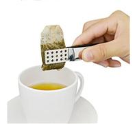 Ogquaton Pinces à thé en acier inoxydable, pinces à presser pour sachets de thé Outils de barre de cuisine utiles et pratiques
